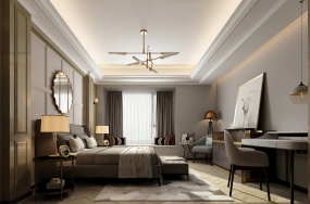 现代时尚卧室3D模型设计